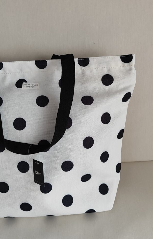 Bolso Algodón blanco lunares negro D'CASA - Imagen 2