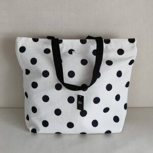 Bolso Algodón blanco lunares negro D'CASA