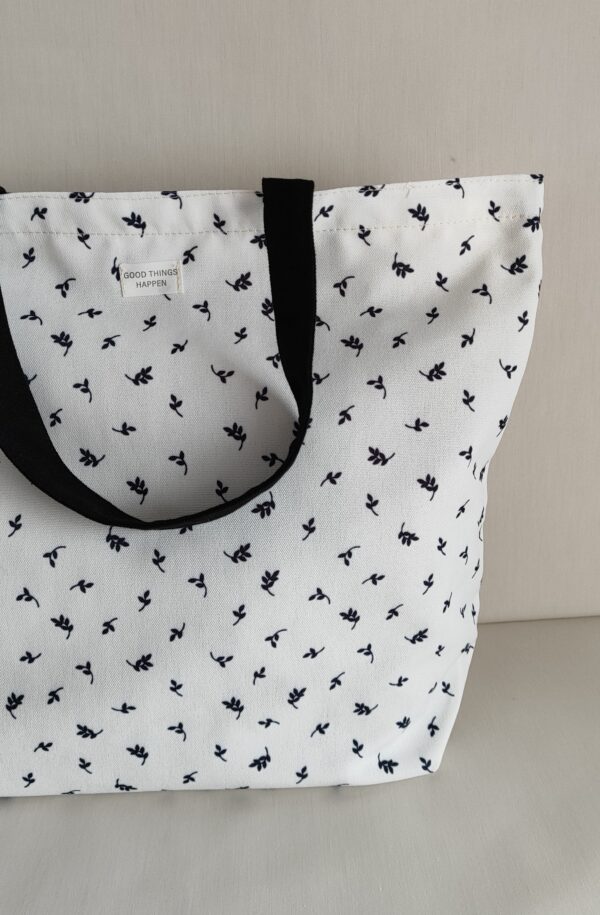 Bolso Algodón   blanco y negro D'CASA - Imagen 3