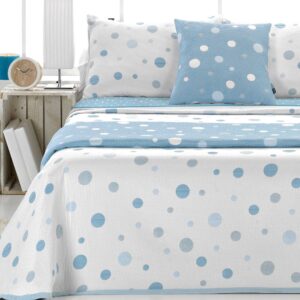 Colcha capa Mole azul reversible
