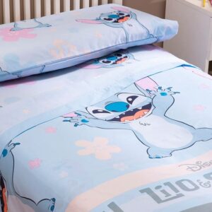 Juego Sábana Tela 3 Piezas DISNEY Licencia STITCH AZUL