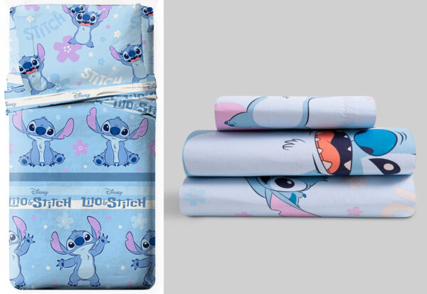 Juego Sábana Tela 3 Piezas DISNEY Licencia STITCH AZUL - Imagen 2