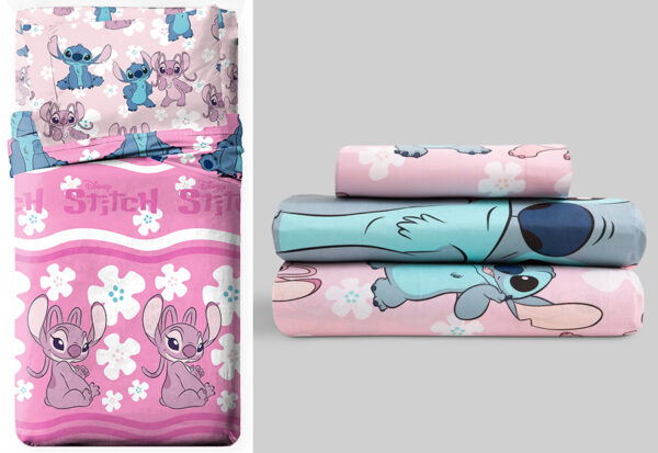 Juego Sábana Tela 3 Piezas DISNEY Licencia STITCH ROSA - Imagen 2