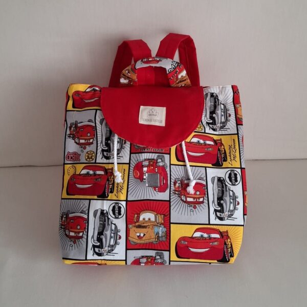Mochila artesanal para guardería o colegio Cars - Imagen 2