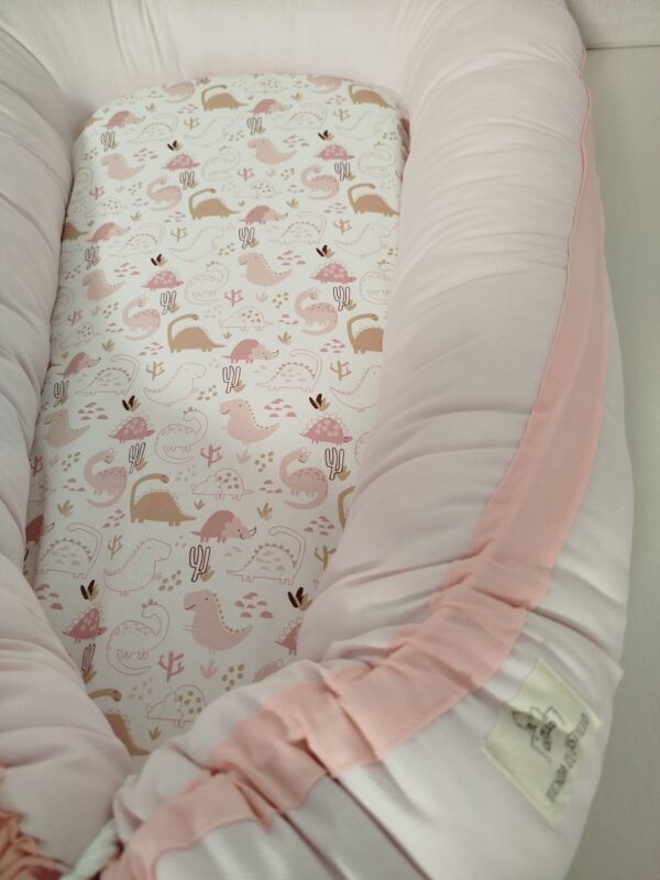 Reductor de cuna de pique rosa y dinosaurios - Imagen 2