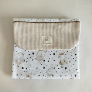 Guarda pañales de pique beige con bailarinas