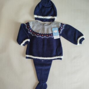 Conjunto bebe tres piezas azul
