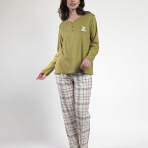Pijama Manga Larga Tapeta Smile Everyday para Mujer OLIVA