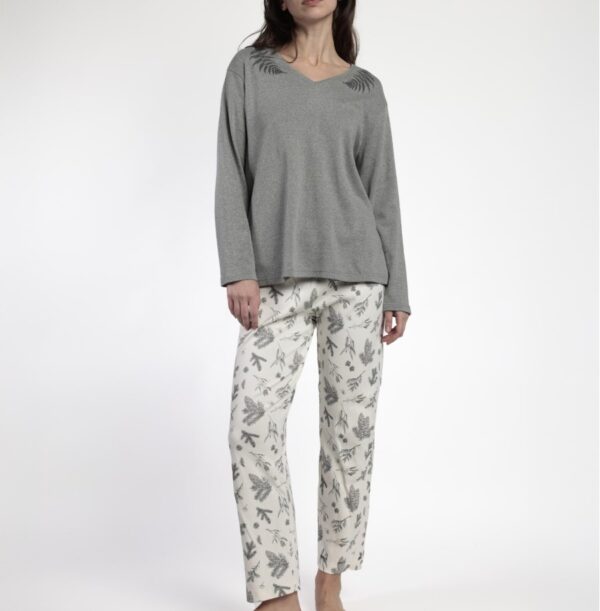 ADMAS Pijama Manga Larga Winter Wood para Mujer GRIS