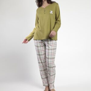 Pijama Manga Larga Tapeta Smile Everyday para Mujer OLIVA