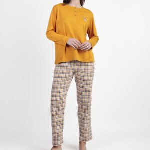 ADMAS Pijama Manga Larga Tapeta Lou Lou Returns para Mujer MOSTAZA