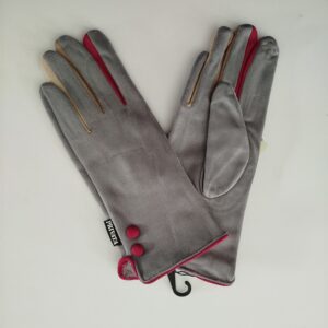 Guantes de mujer de antelina gris privata