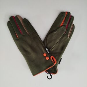 Guantes de mujer de antelina verde privata