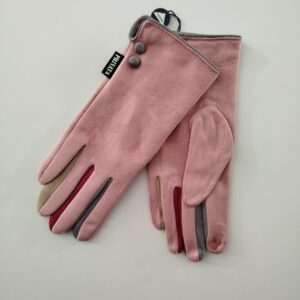 Guantes de mujer de antelina rosa privata