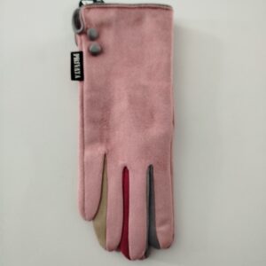 Guantes de mujer de antelina rosa privata