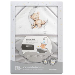 INTERBABY Capa Baño y Gorro Baño Oso-Luna