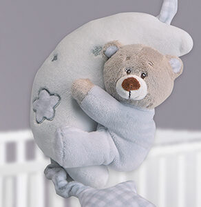 Peluche Musical GAMBERRITOS Osito-Luna Gris