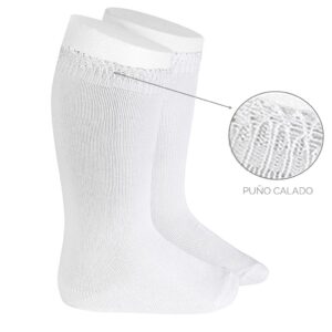 Calcetin bebe e infantil liso con puño calado cóndor