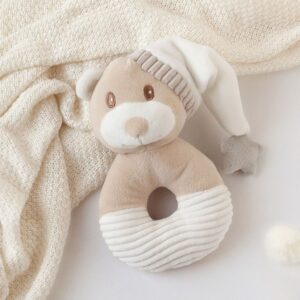 Sonajero bebe mordedor osito con gorro Kiokids