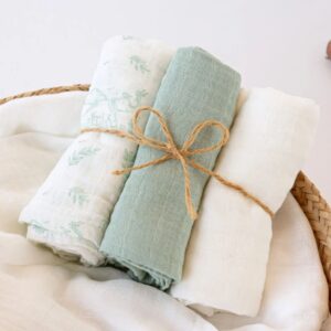 Gasa bebe bambu saquito 3 unidades tonos verdes Kiokids